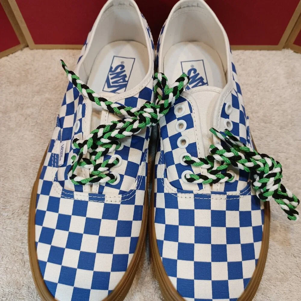 Vans Men's 8/Women's 9.5 Authentic Blue/Gum Checkerboard VN0009PVY6Z